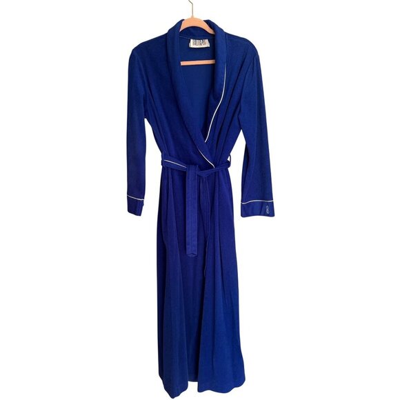 bill blass Other - Bill Blass Womens Long-sleeved Robe Size S/M Blue Matching Tie Belt Vintage